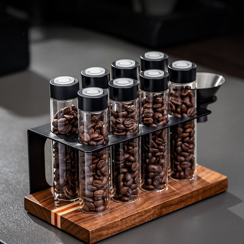 Coffee Equipment Rack - JUSTINLAU Cam Kahve Çekirdeği Saklama Kavanozları