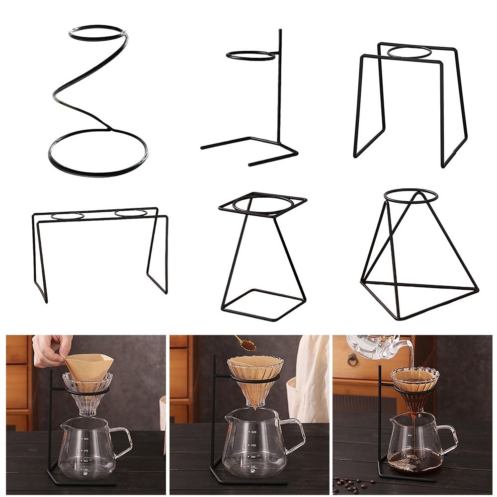 Coffee Equipment Rack - Siyah kahve filtreli fincan tutucu demir