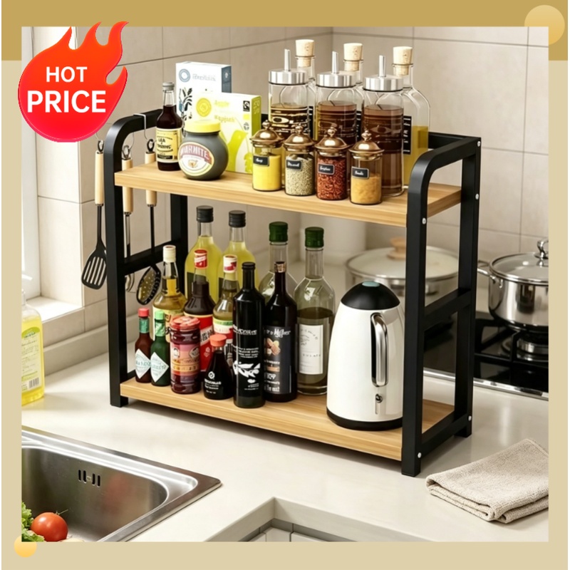 Coffee Equipment Rack - 1 adet 2 Katmanlı Metal Tezgah
