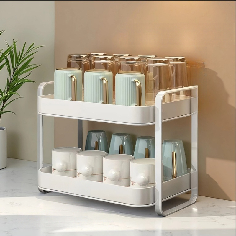 Coffee Equipment Rack - 2 katmanlı fincan organizatör rafı kupa