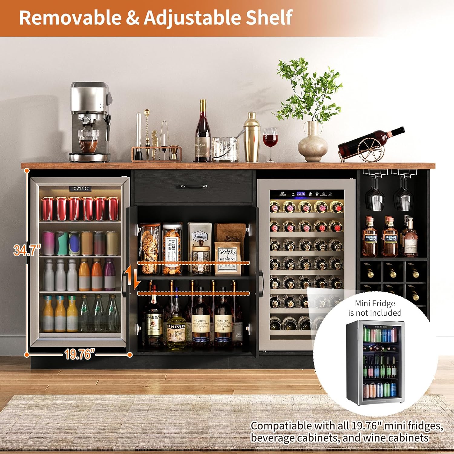 78.74 inç Büyük Kahve Bar Dola - Coffee Equipment Rack incelemesi ve fiyatı