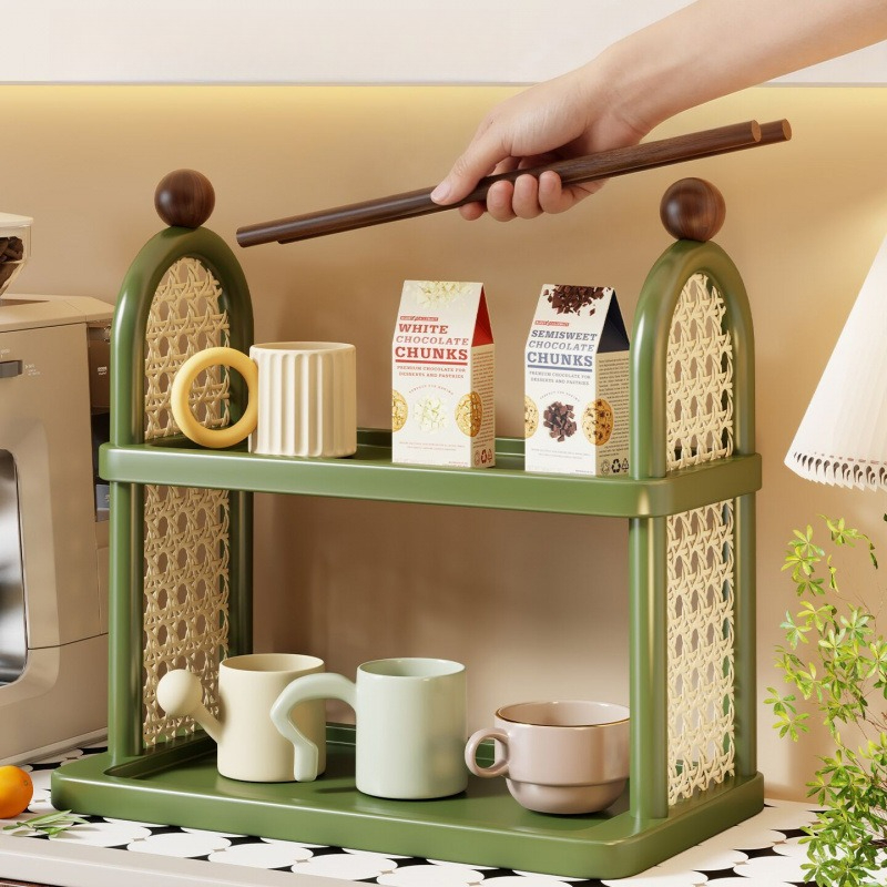 2 Katlı Vintage Rattan Bardak  - Coffee Equipment Rack incelemesi ve fiyatı