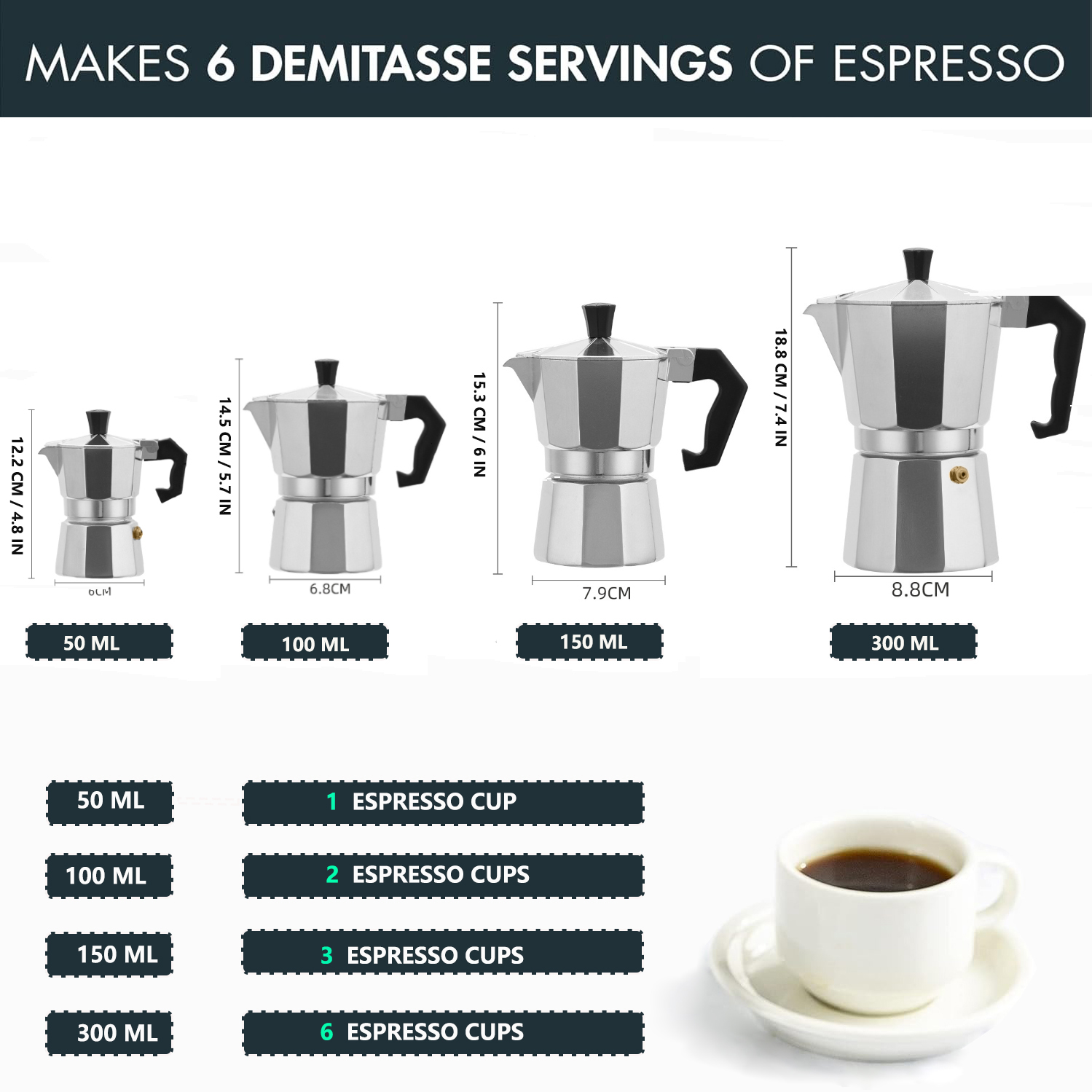 Klasik Alüminyum Moka Pot 50-3 - Coffee Equipment For Home incelemesi ve fiyatı